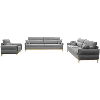 Budaörs bútor Ülőgarnitúra szett Bellano 3/2/1 Grey-Kronos 22 SZ DR.natura
