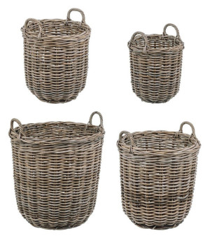 Bútor Budaörs - NARRA II szürke kubu rattan 4 részes kosár szett  online bútor rendelés