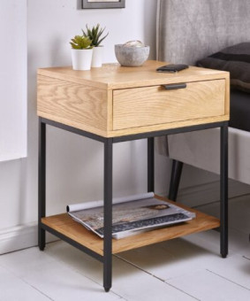 Bútor Budaörs - ELEMENTS bézs tölgyfa furnér lerakóasztal 40x35x50  online bútor rendelés